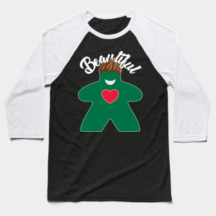 Beautiful Meeple Green Baseball T-Shirt